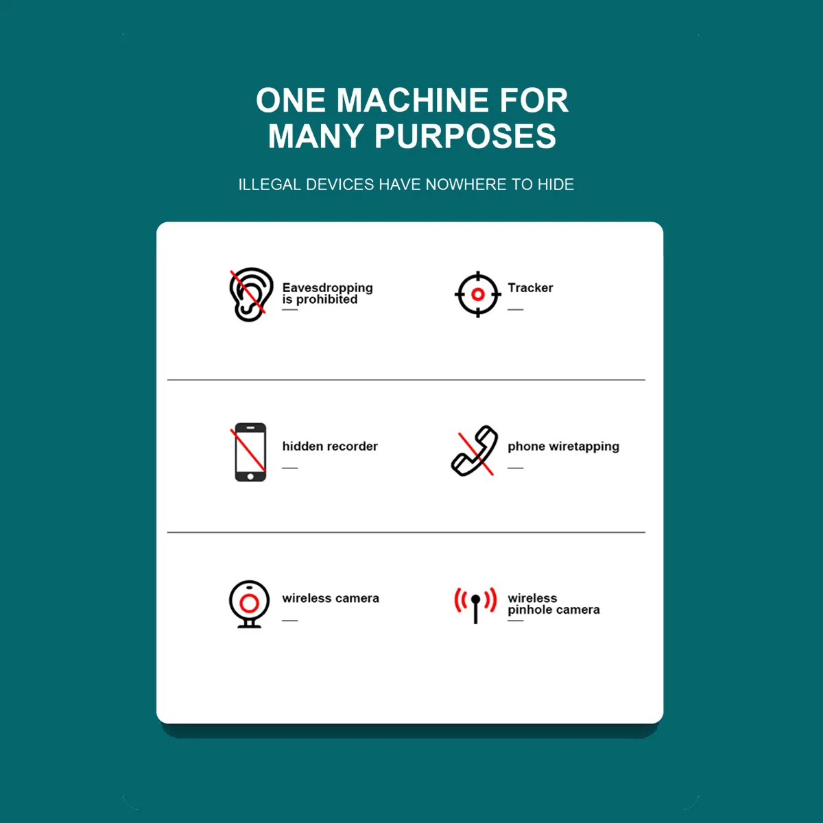 X13 Camera Detector Anti-Spy & Anti-Tracking Device with Infrared Scan Hotel Pinhole Camera Detector