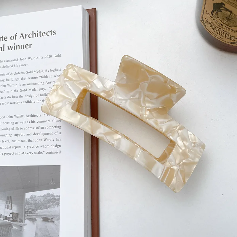 Large Rectangular Hair Clip With Serrated Grip For Hair Styling_voghion.com