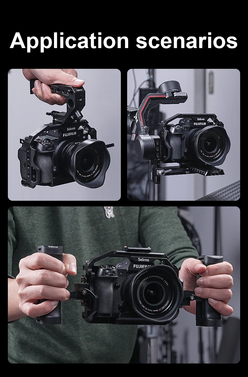 Protective Case Camera Cage Expansion Kit with Multiple Expansion Holes for Fuji