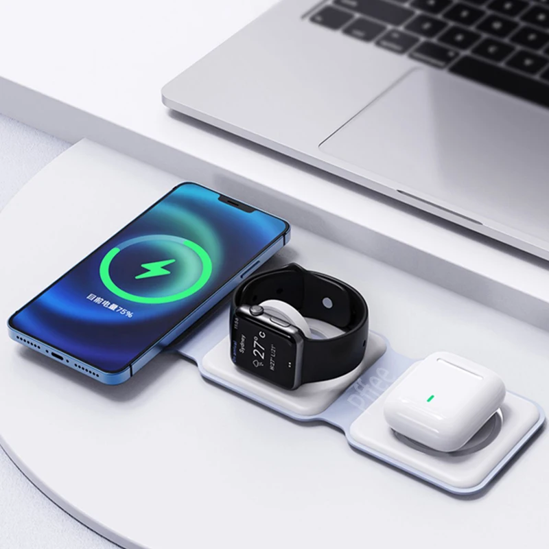 Pffee 3in1 15W Wireless Charger For Apple iPhone Watch Carregador Sem Fio  Fast Charging Magnetic Dock Station For iWatch AirPods - AliExpress