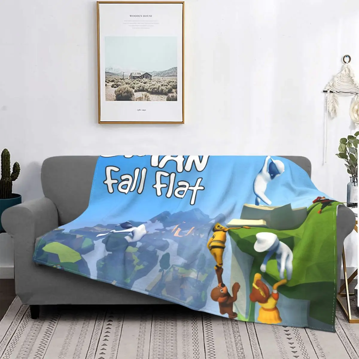

Scale A Cliff Human Fall Flat Decrypting Games Blanket Plush All Season Super Warm Throw Blankets For Bedding Plush Thin Quilt