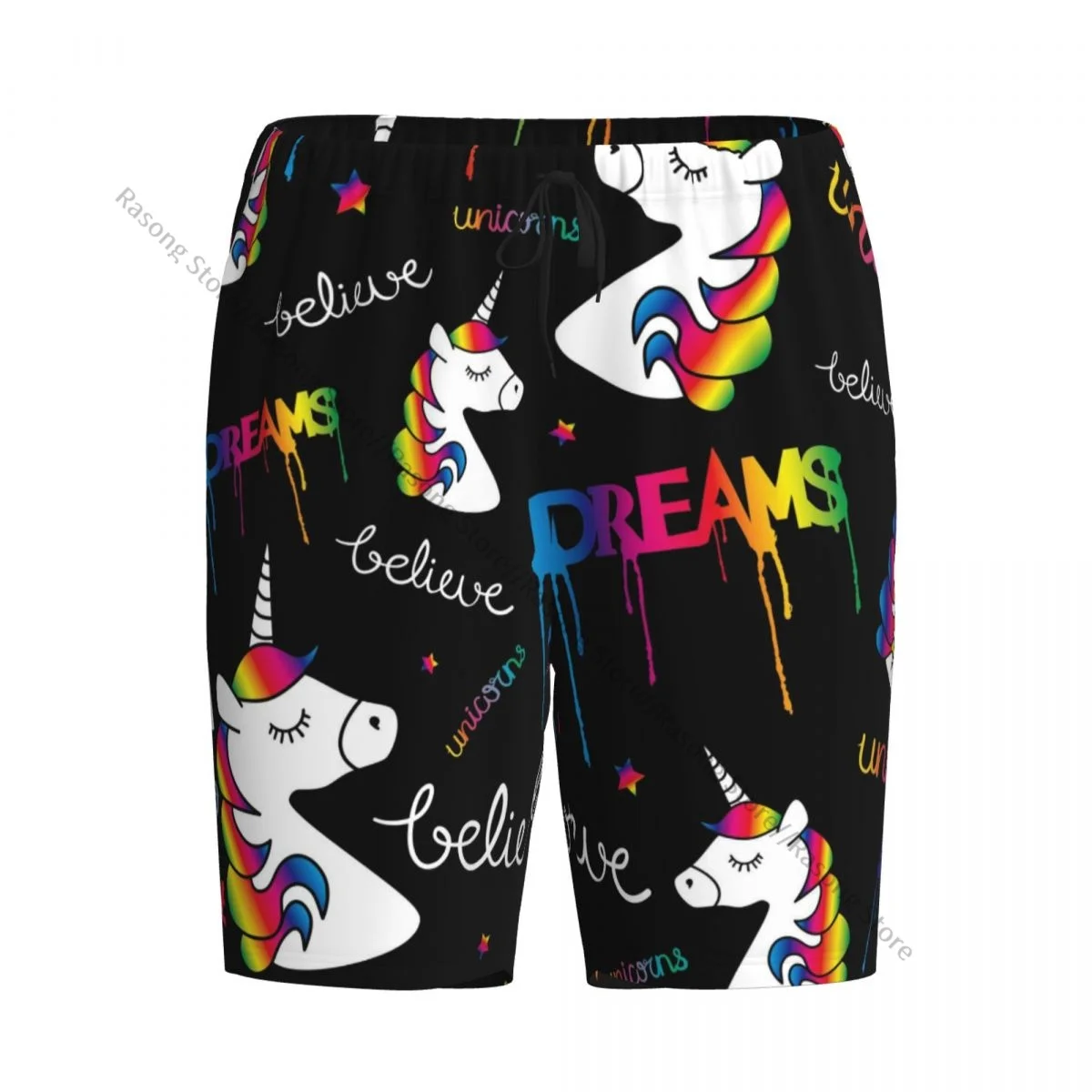 

Men Casual Home Nightwear Pajamas Shorts Unicorns Dreams Magical Pattern Pyjamas Sleep Bottoms Short Pants Lounge Homewear