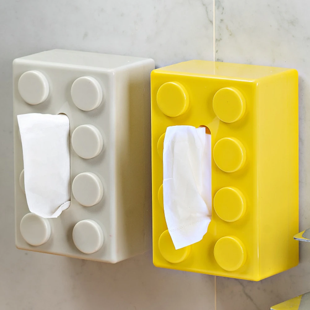 Creative Building Block Tissue Box Cover Facial Tissue Dispenser Tissue Container for Livingroom Bedroom Bathroom Home Office 2