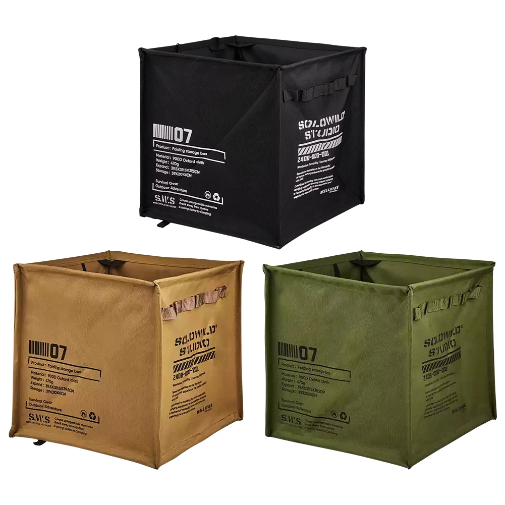 Camping Recycle Bin with Handle Portable Lawn & Leaf Waste Bag Large Capacity Foldable Trash Can for Fishing Backpacker