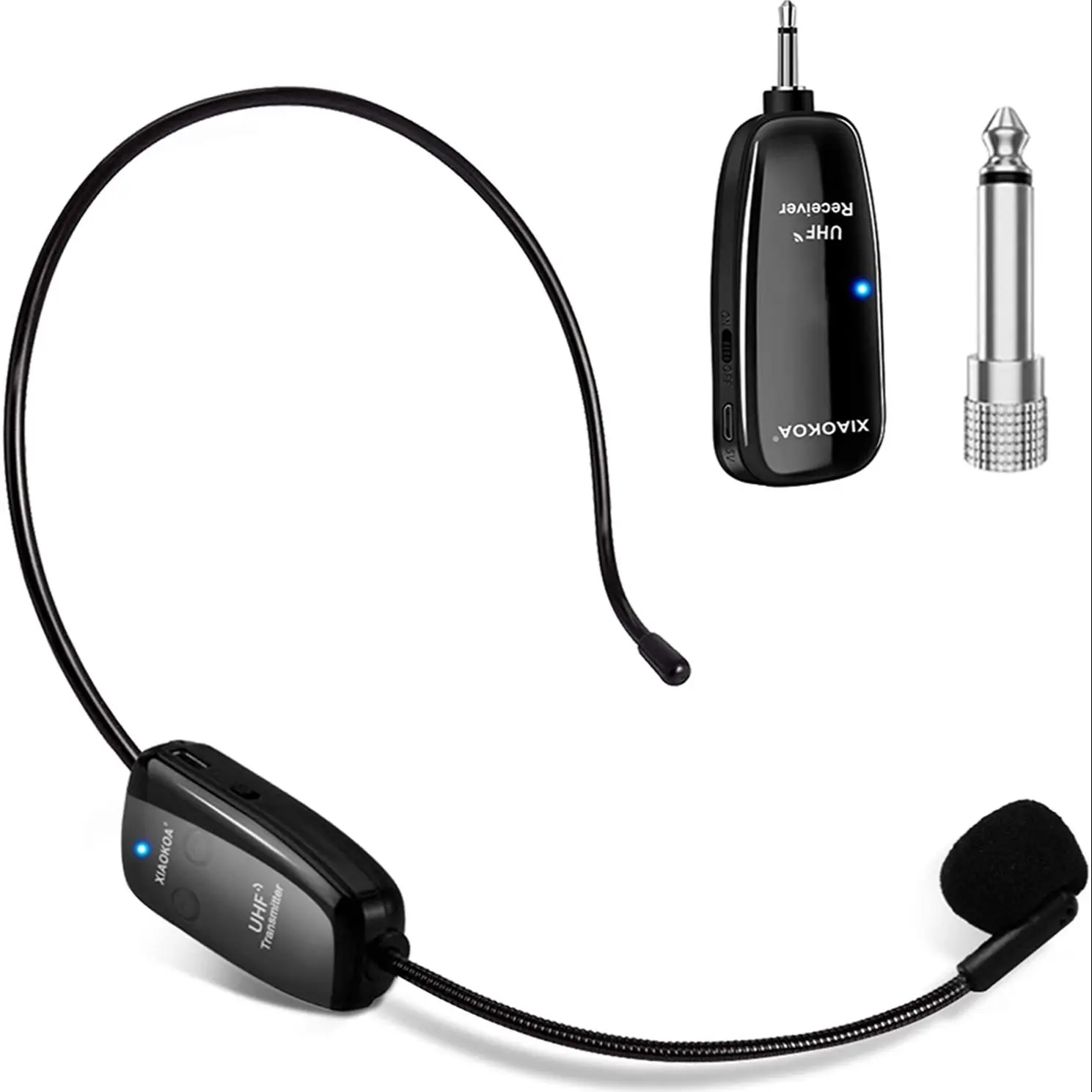 Wireless Microphone  Headset, UHF Wireless Mic Rechargeable Headset and Handheld 2 in 1, 50M  for Voice Amplifier LOCOCO 