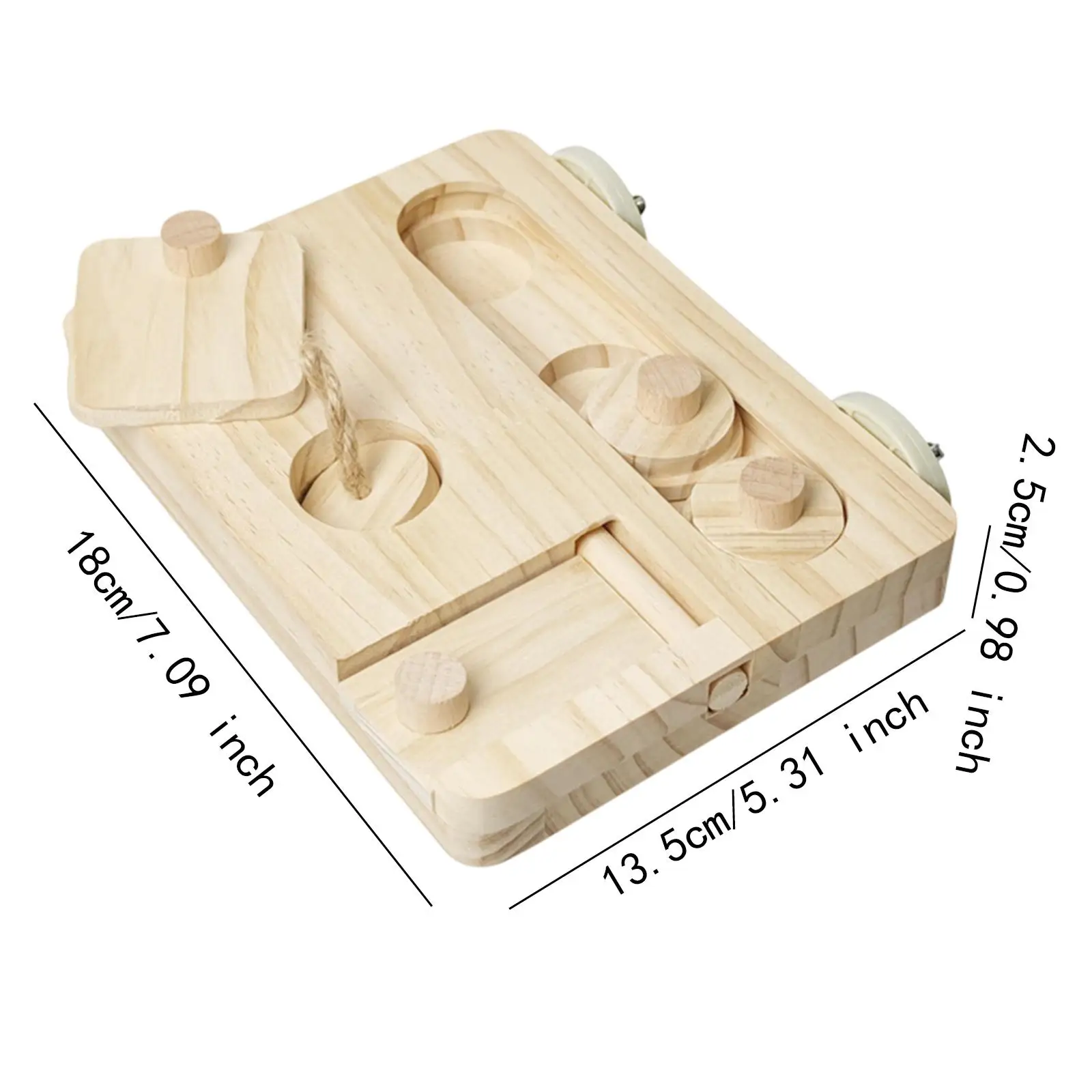 Wooden Bird Foraging Puzzle Toy Parrot Enrichment Toy for Small Animals Rabbits Guinea Pigs Hamster Food Training