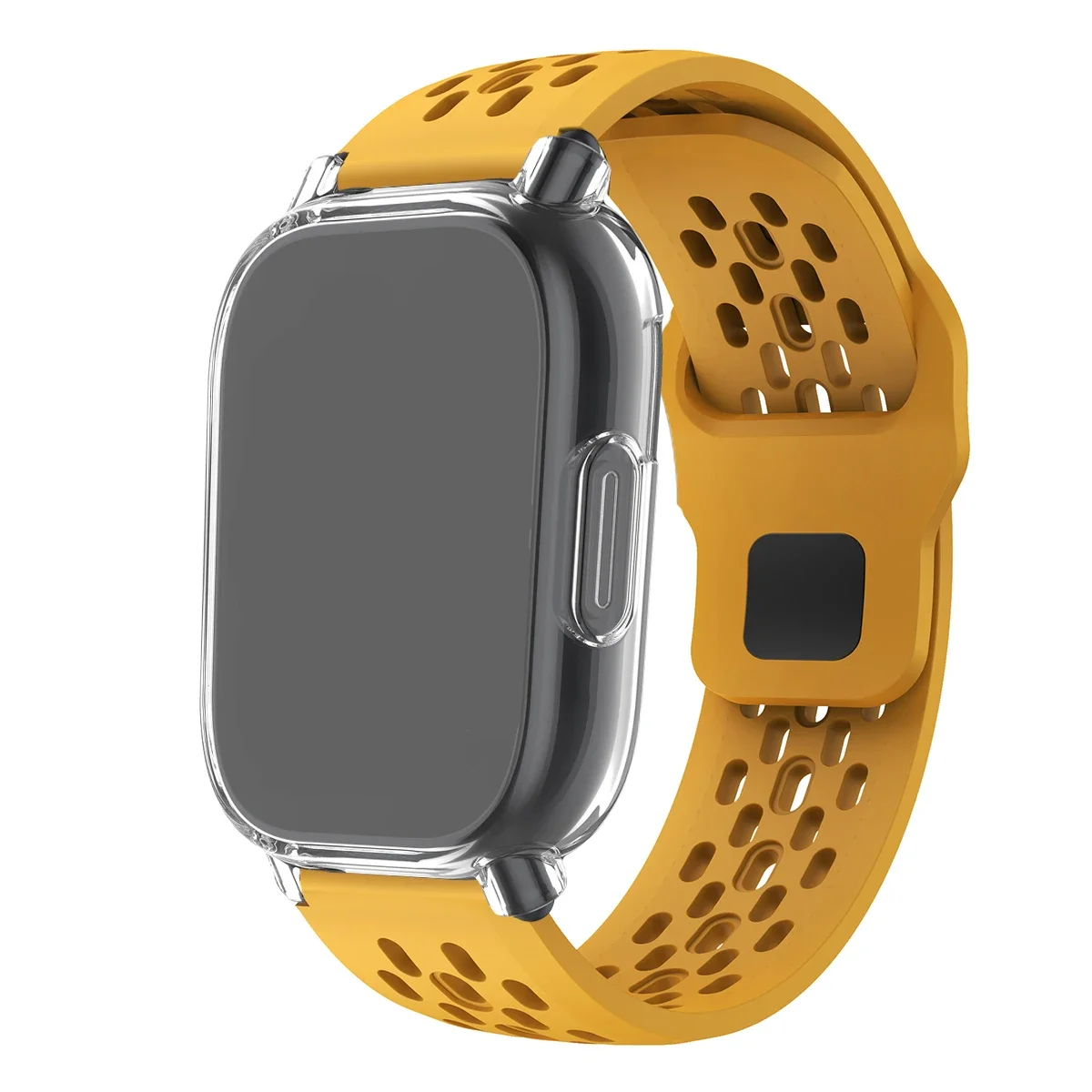 Silicone Strap and TPU Soft Shell Case with Full Cover Screen Protector for Smartwatch - Breathable Sport Band Design