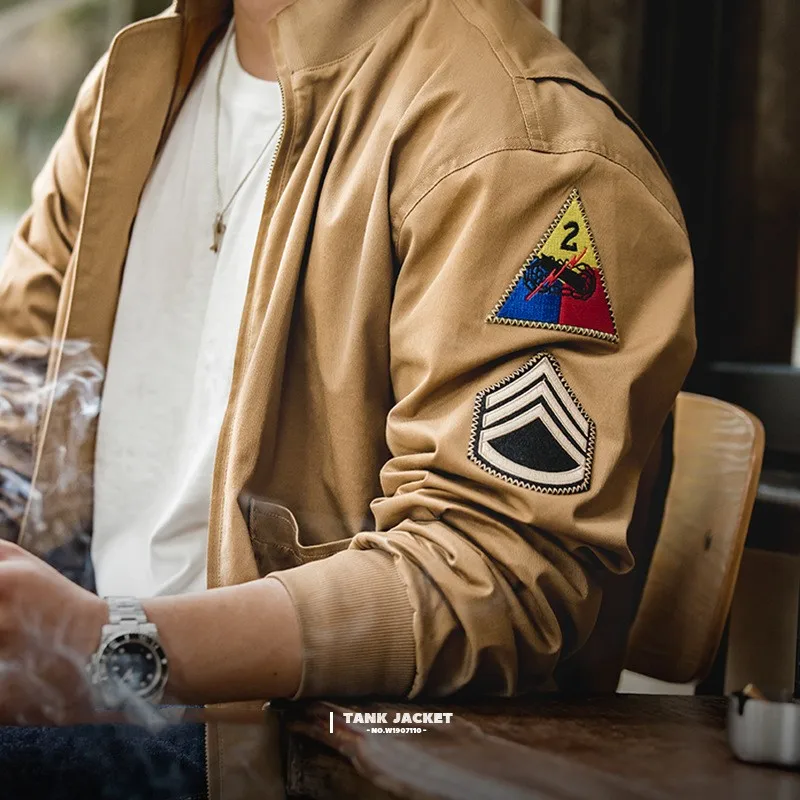 

Military Jacket Stand Collar Men's Bomber Jacket Cotton Embroidery Tactics Coat Men Windbreaker Chaqueta Hombre Baseball Uniform