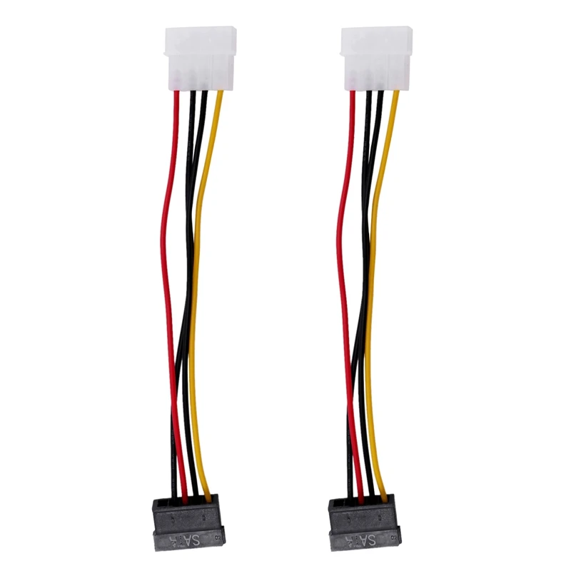 

2 шт., адаптер SATA Power Female к Molex Male, кабель-преобразователь, 6 дюймов
