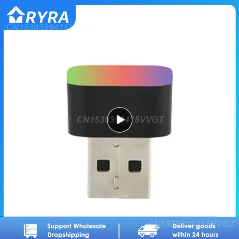 

Автомобильная светодиодная атмосферная мини-лампа USB для салона автомобиля, неоновая декоративная лампа, аварийное освещение, Универсальное портативное Подключение к ПК