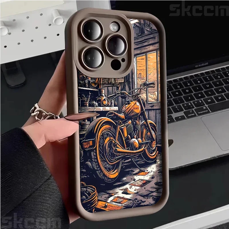 Stylish Black Biker Shockproof Silicone Phone Case