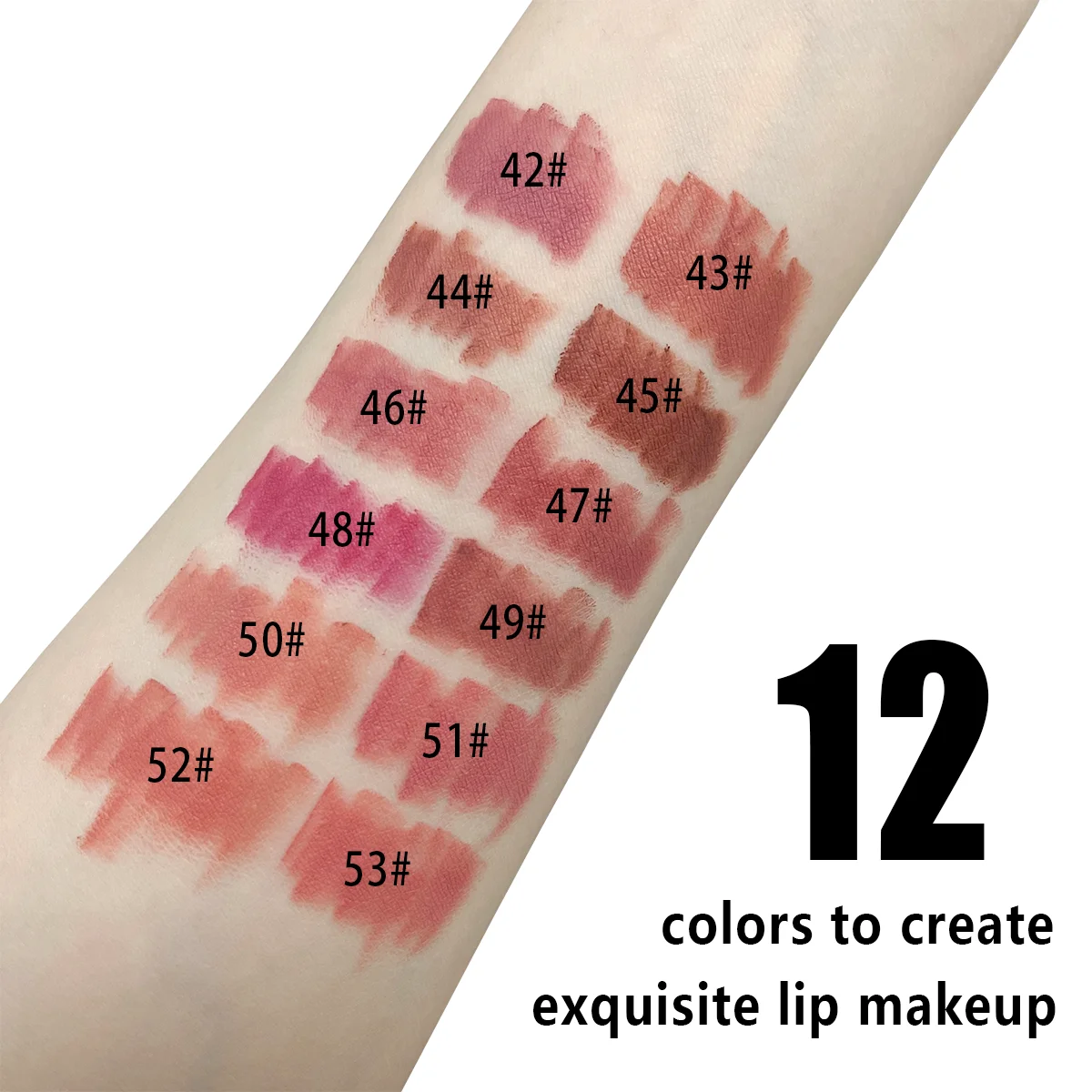 12 color lipliner suit smooth, delicate, waterproof, sweat resistant, easy to apply color rendering lipstick pen suit