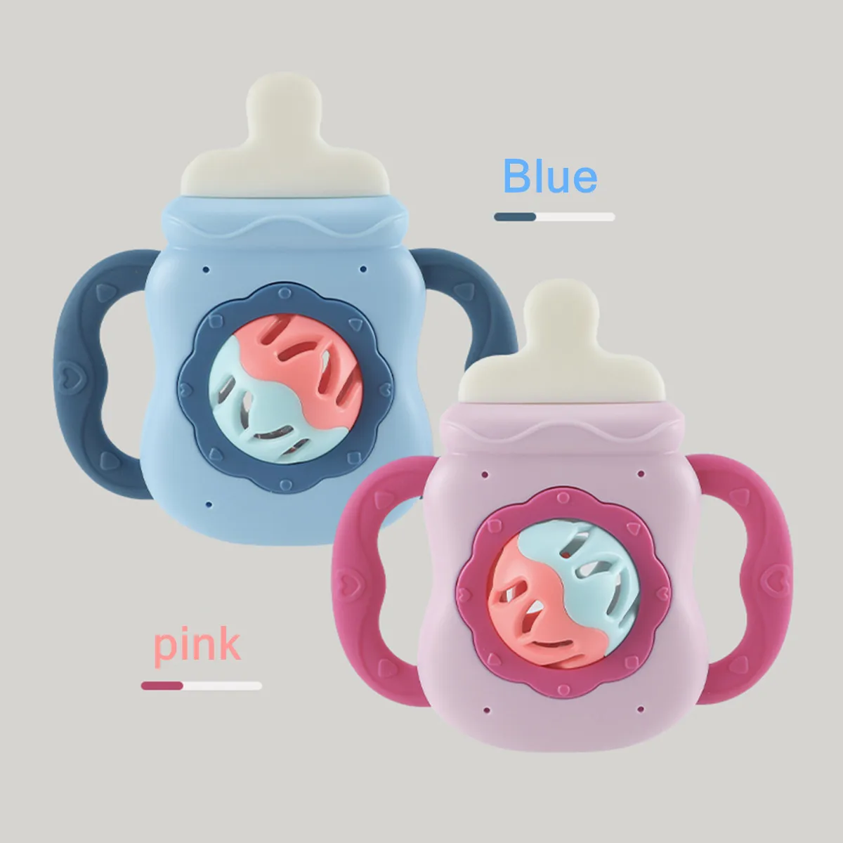 Baby Rattle Toy Milk Nursing Bottle Shaped Hand Bell Can Be Grabbed And Bitten Teether Newborn Can Bite Teether Newborn Gift 6