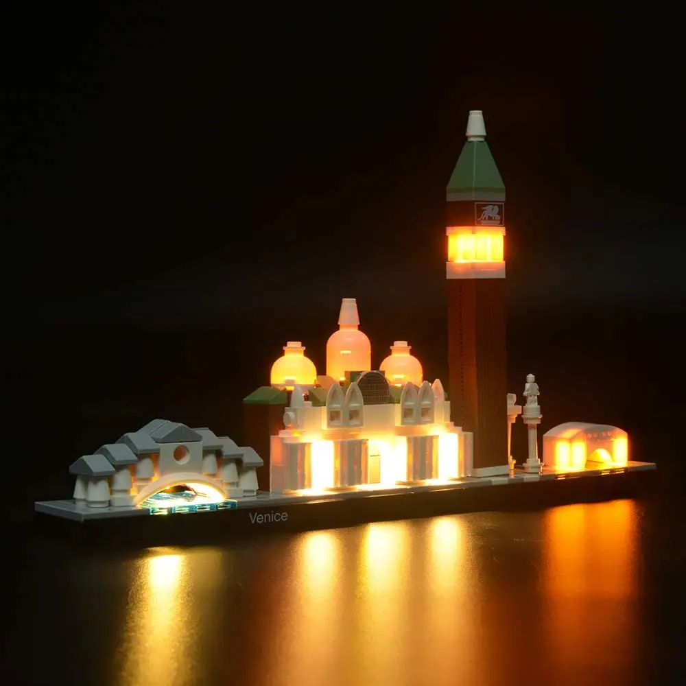 (No LEGO, Just Light)USB Light Kit for Lego Architecture Venice Skyline Set 21026 Brick Building Blocks