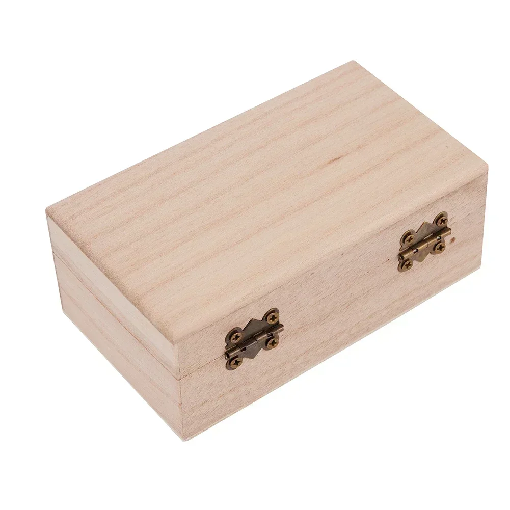 Plain Wooden Clamshell Jewelry and Storage Box