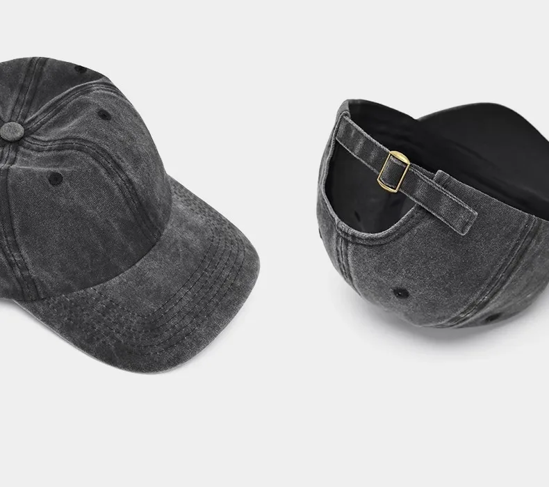Sonnencreme-Wasserfeste Herren-Baseballkappe mit kleinem Gesichtsausschnitt, Retro-Distressed-Look und vielseitige, trendige Entenschnabelmütze – Detail 1
