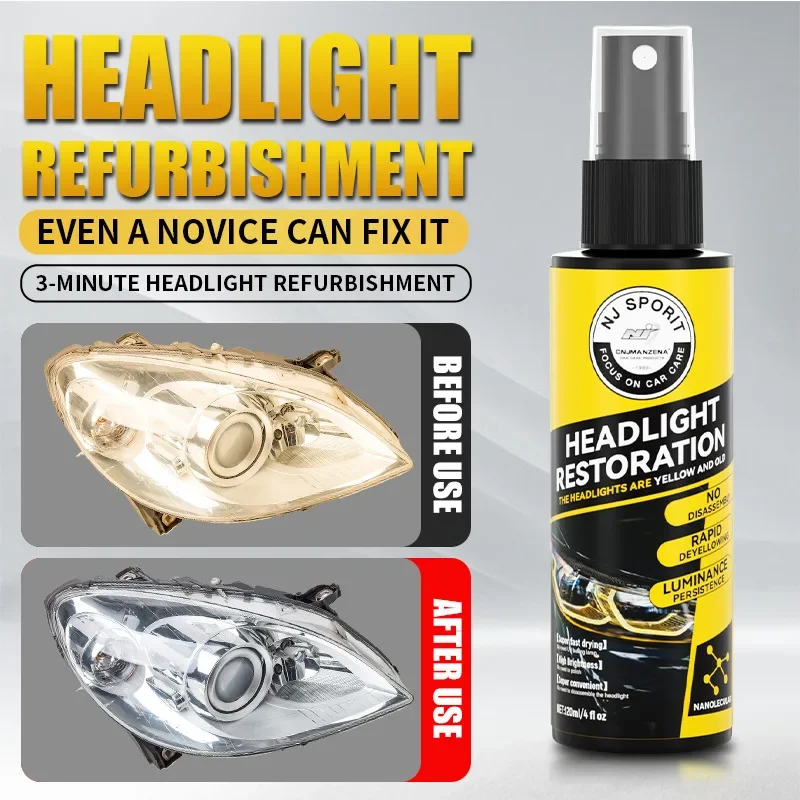 CarHeadlightCoatingSprayLiquidCarLightCleanerAndRestorerUV