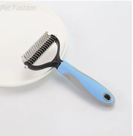 Pets Fur Knot Cutter Dog Grooming Shedding Tools Pet Cat Hair Removal Comb Brush Double sided Pet Products Suppliers images - 6