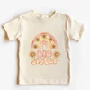 Big Sister Little Sister Rainbow Shirt Retro Sibling Matching Outfit Kids Short Sleeve T-shirt Tops Baby Large Bubbles Romper 5