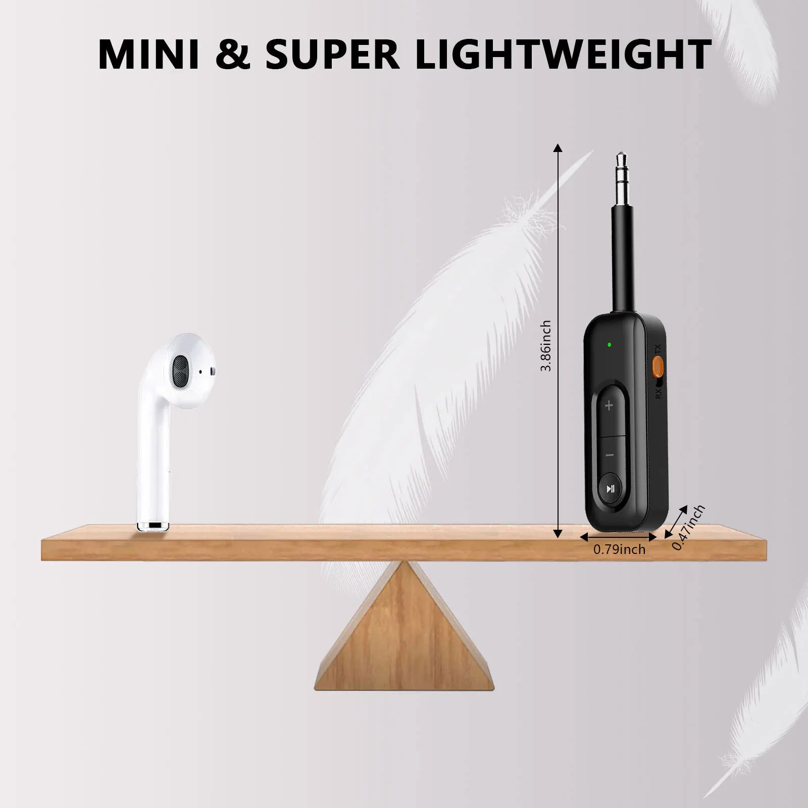 BT-18 2in1 무선 TX RX AUX 블루투스 스틱 3.5mm 핸즈프리 통화 어댑터 자동차 컴퓨터 TV 스피커 이어폰용