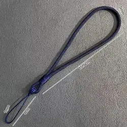 Hand - Woven Color Block Wrist Lanyard with Reinforced Anti - Loss Strap for Phones (Blue)