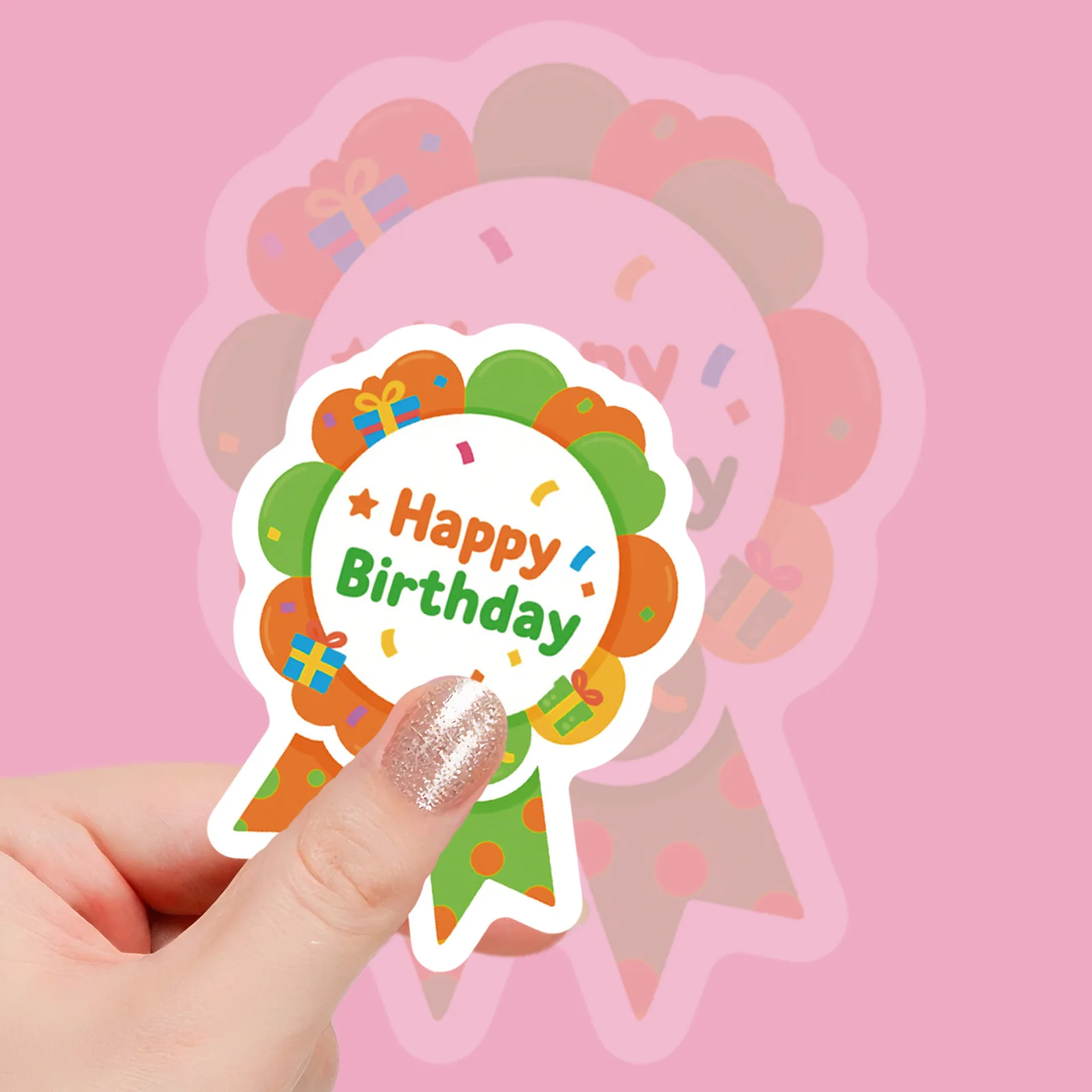 56/112개 해피 버스데이 컬러풀 배지 스티커 파티 장식 보상 서랍, 책상 학교 용품 냉장고 여행가방 책상용