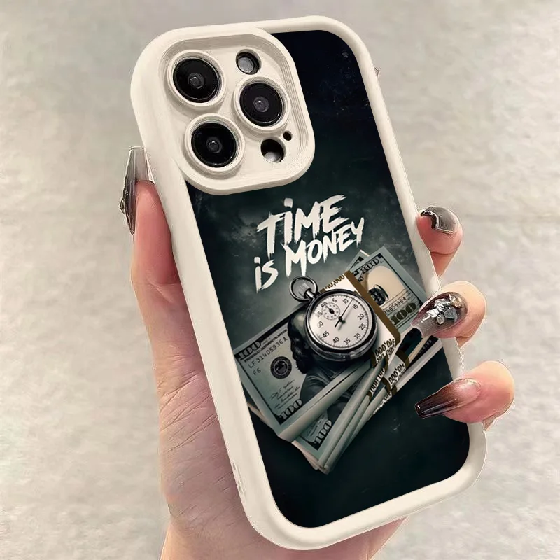 Luxury Time is Money Printed Soft Phone Case Cover