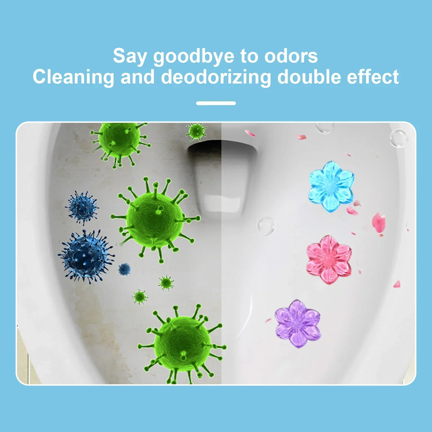 6pcs Toilet Cleaner Gel Aromatic Deodorizing Floral Scented
