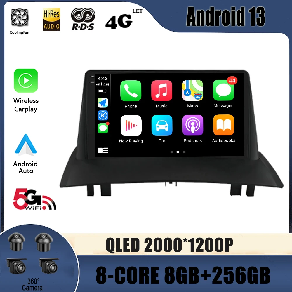 

Car Radio Multimedia Video GPS For Renault Megane 2 2002 - 2009 Android 13 Navigation No 2 Din DVD Player