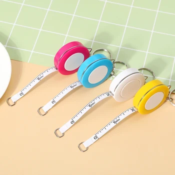 1.5M Candy Color Charm Small Tape Measure Keychain Automatic Telescopic Measuring Measure Small Flexible Tape Measure