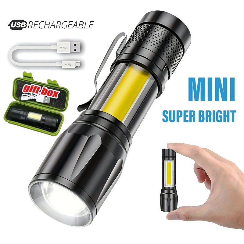 Waterproof Black LED Flashlight for Camping and Outdoor Activities