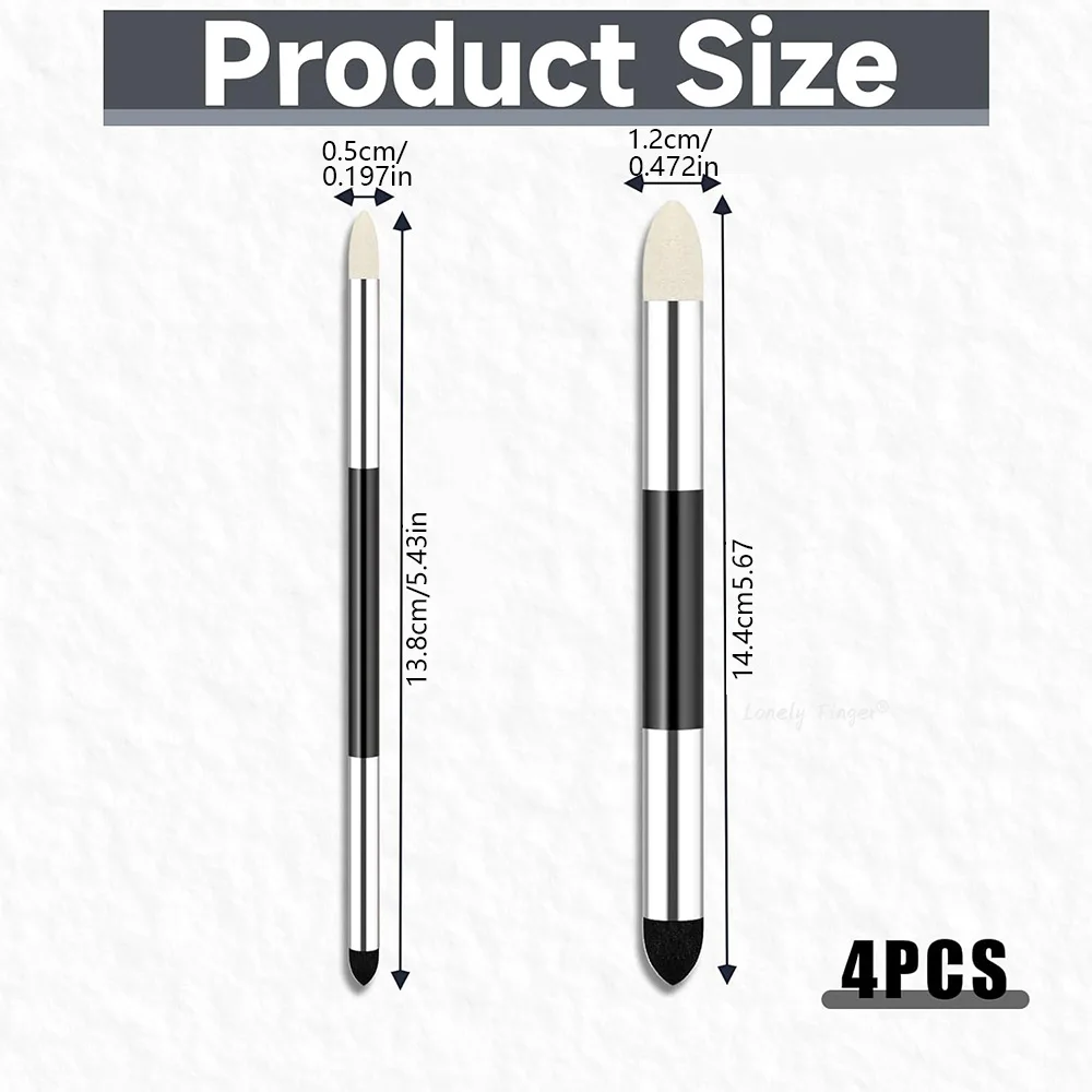 4pcs Blending Sponge Pen Dual Tip Reusable Drawing Art Blending Tools Washable Sketch Rubbing for Artist Professional Sketch 2