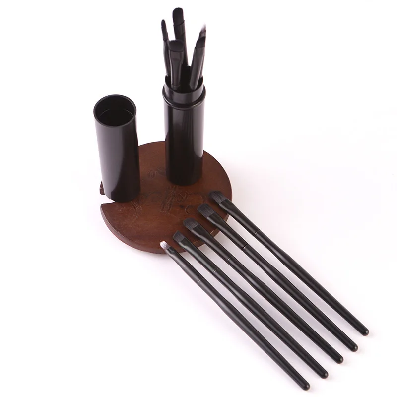 5pcs Pony Hair Eye Shadow Concealer Lip Brush Set Horsetail Makeup Tools Simple Version Brush Cover Portable