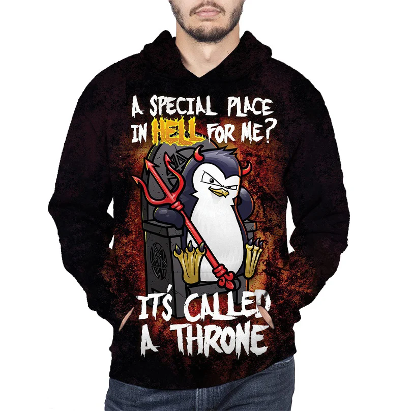 Funny Penguin 3D Print Hoodie Pullover