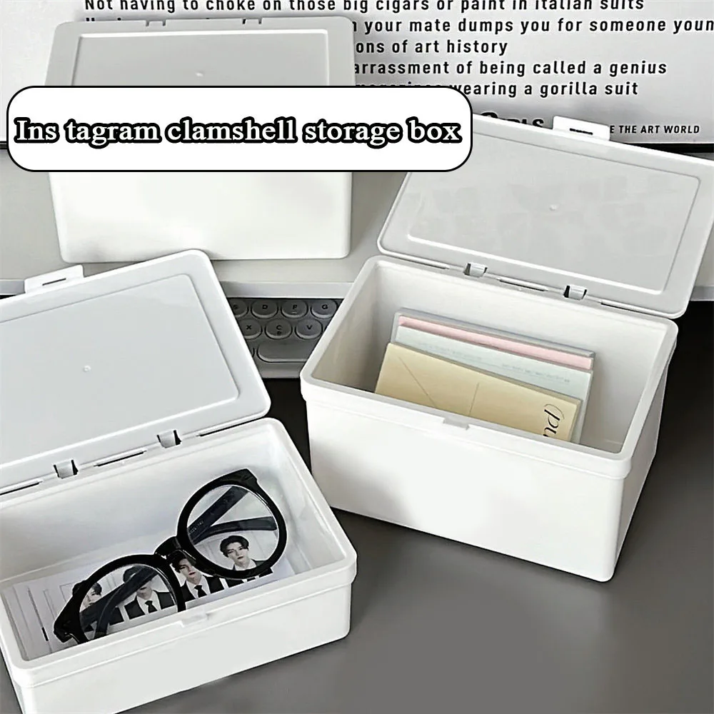 INS White Photo Card Storage Box Ins Photo Card Holder Storage Box Photocard Sleeves Idol Photo Collection Organizer Case 2