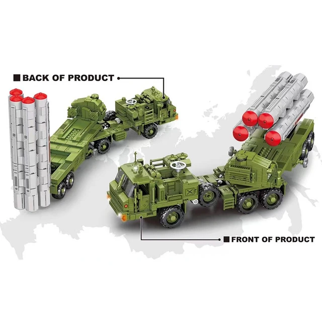 Modern Military vehicle building block Russia S400 Air defense missile toy  Model WW2 Army Forces Figures Brick Toys For Boy GifT