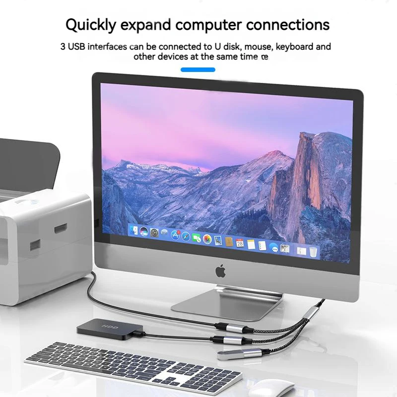 Versatile 4-in-1 USB Splitter Cable - Multi-Port USB Power Adapter & Hub Expansion