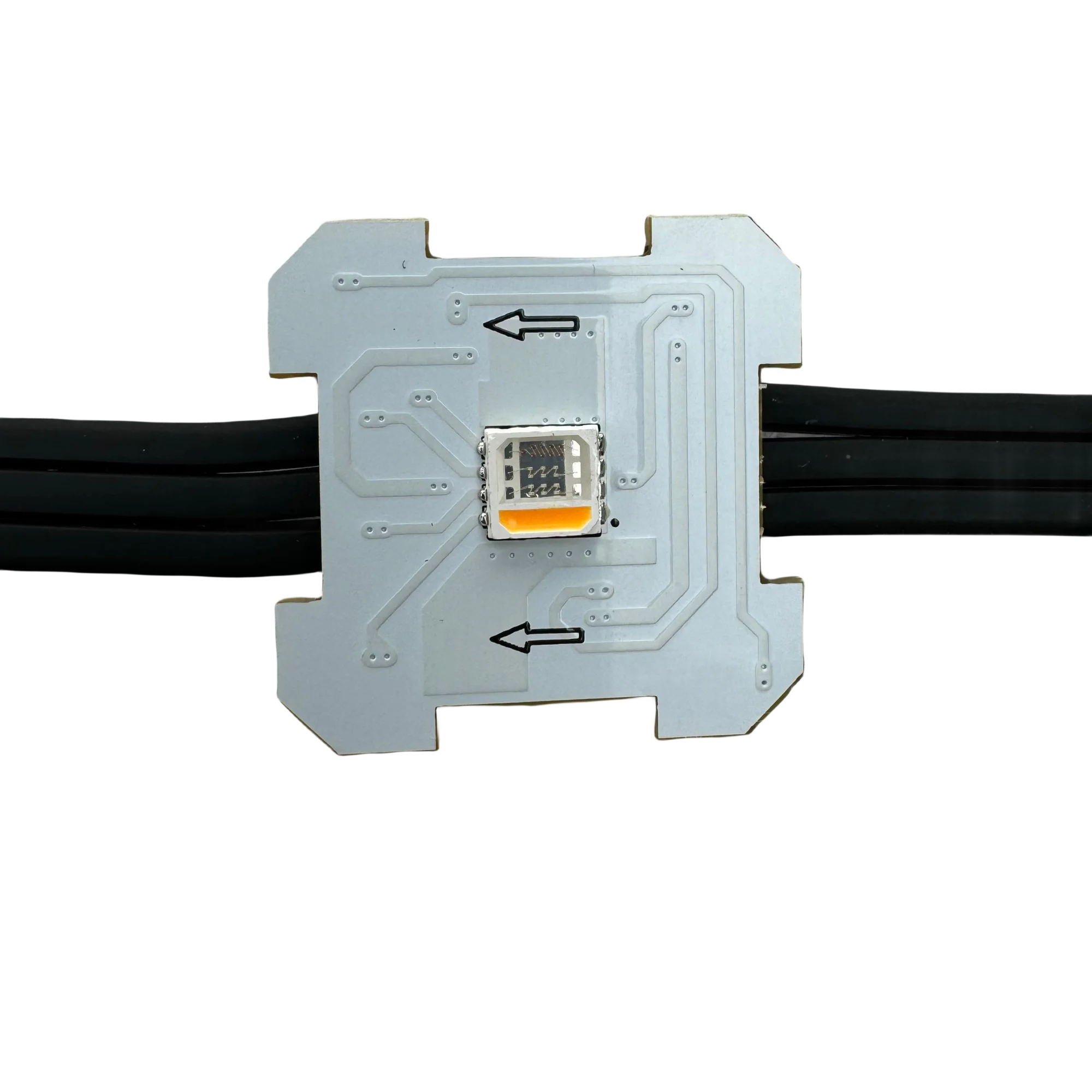 20pcs/set 25mm*25mm PCBA TM1814-RGBW(3000K) IC Addressable RGBW Pixel Light 1.2W DC24 Input non-waterproof with All Black Wire