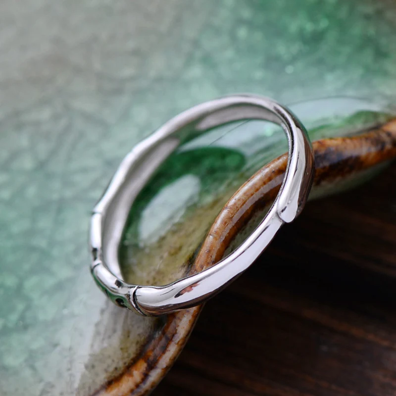 S925 Pure silver Tibetan peace transfer six-word truth ring ring for men and women couples can adjust the ring jewelry gift