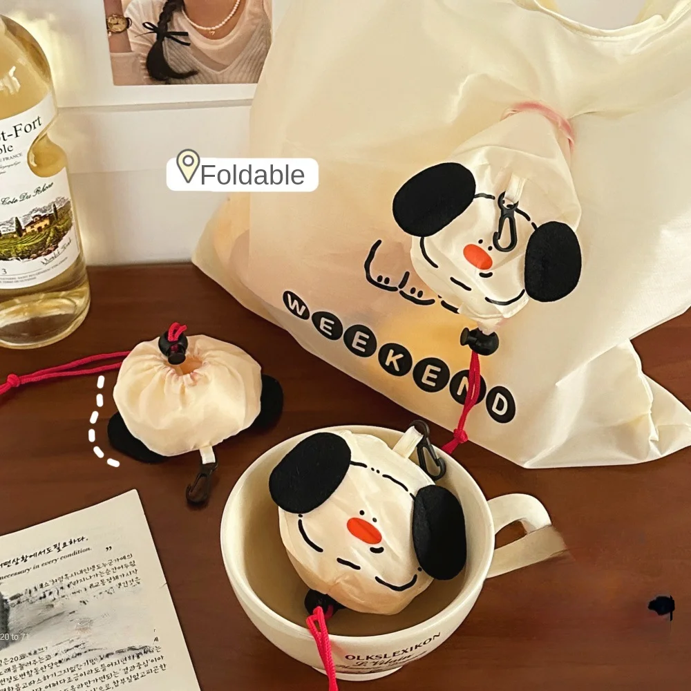 Foldable Portable Eco-Friendly Large Capacity Cartoon Dog Shopping Bag