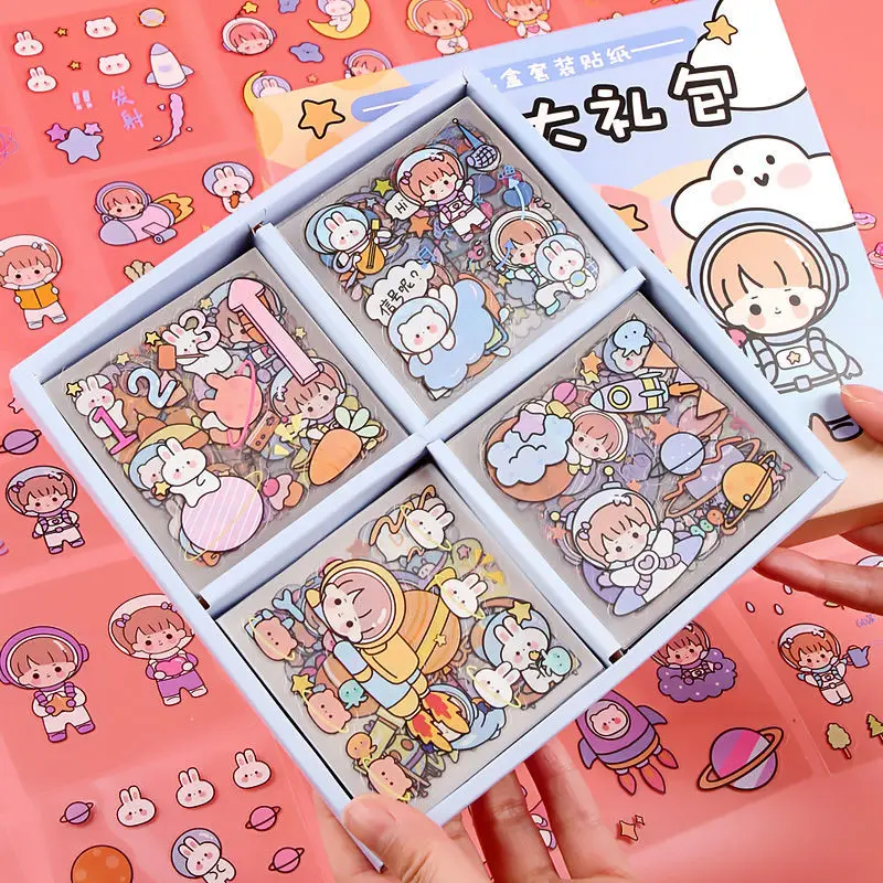 100 Non-Repeating Exquisite Cartoon Cute Hand Account Stickers Ins Style High-Value Children's Waterproof Suit Small Stickers