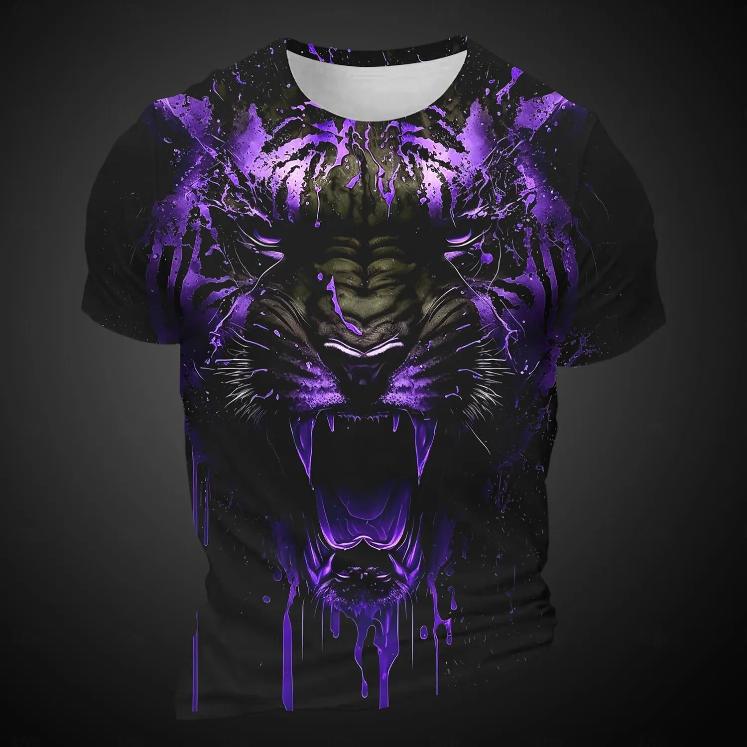 

The New 2024 Summer Fashion Cool Leopard 3D T-shirt for Men Hip Hop O Collar Short Sleeve Top Animal Men's T-shirt Oversized