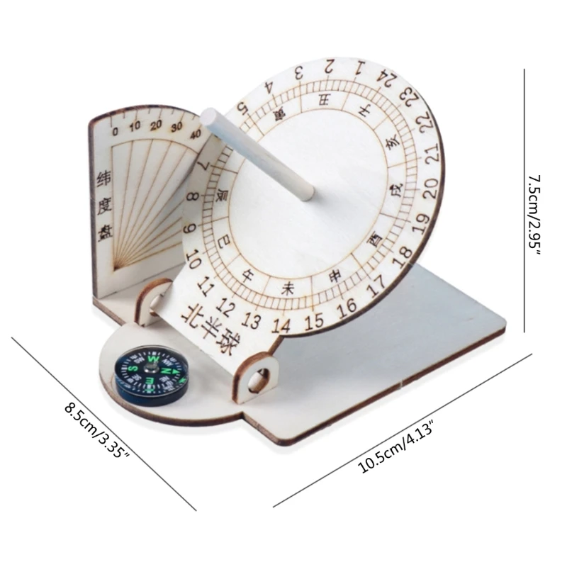 Sundial-Models Equatorial-Sundial Clock Scientific Models-Sundial Desktop Ornaments Geography Teaching Tool for Students R9UA