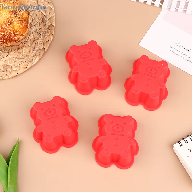 5PCS 7cm creative silicone bear muffin cup cake cup DIY baking mold color random