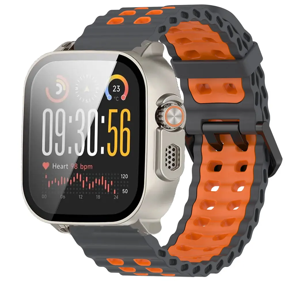 2pcs Silicone Band and Protective Case Set for Smartwatch - Screen Guard and Wristband Accessories