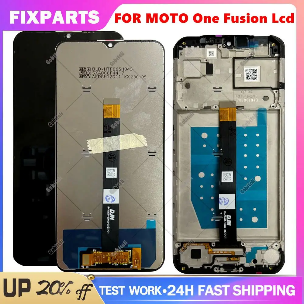 

Tested 6.5"For Motorola One Fusion LCD xt2073-2 Display Touch Screen Digitizer Assembly with Frame For MOTO One Fusion Display