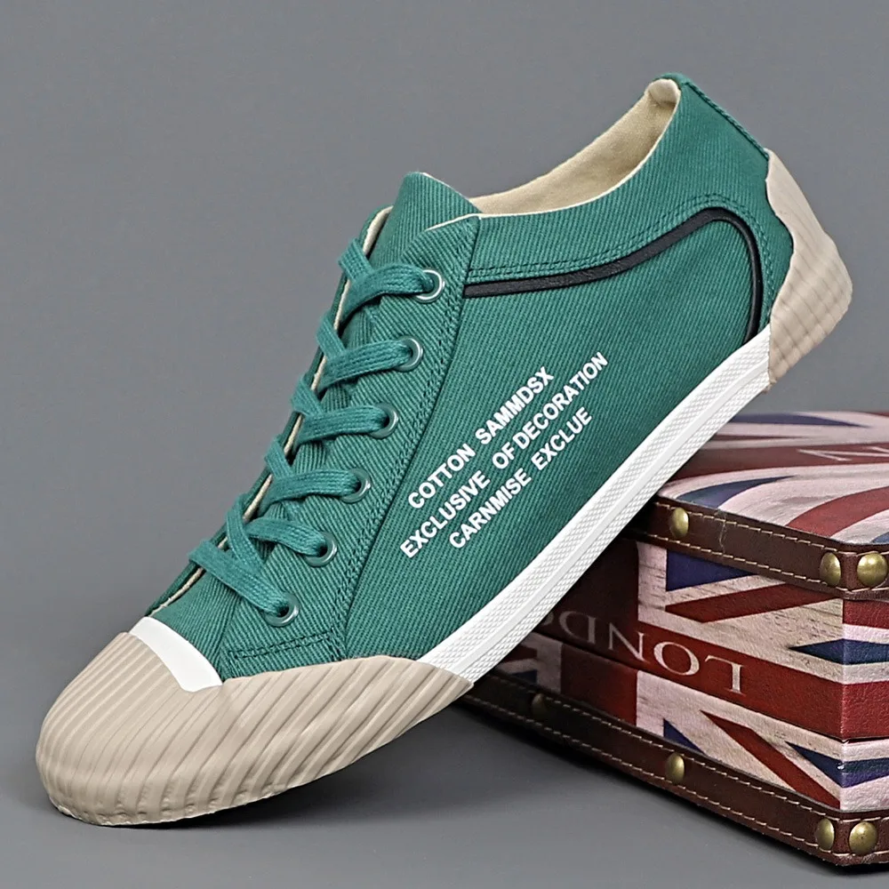 Men's Lace Up Canvas Shoes Summer New Breathable Casual Board Shoes Classic and Versatile Trendy Fashionable Low Top Mens Shoe - 3