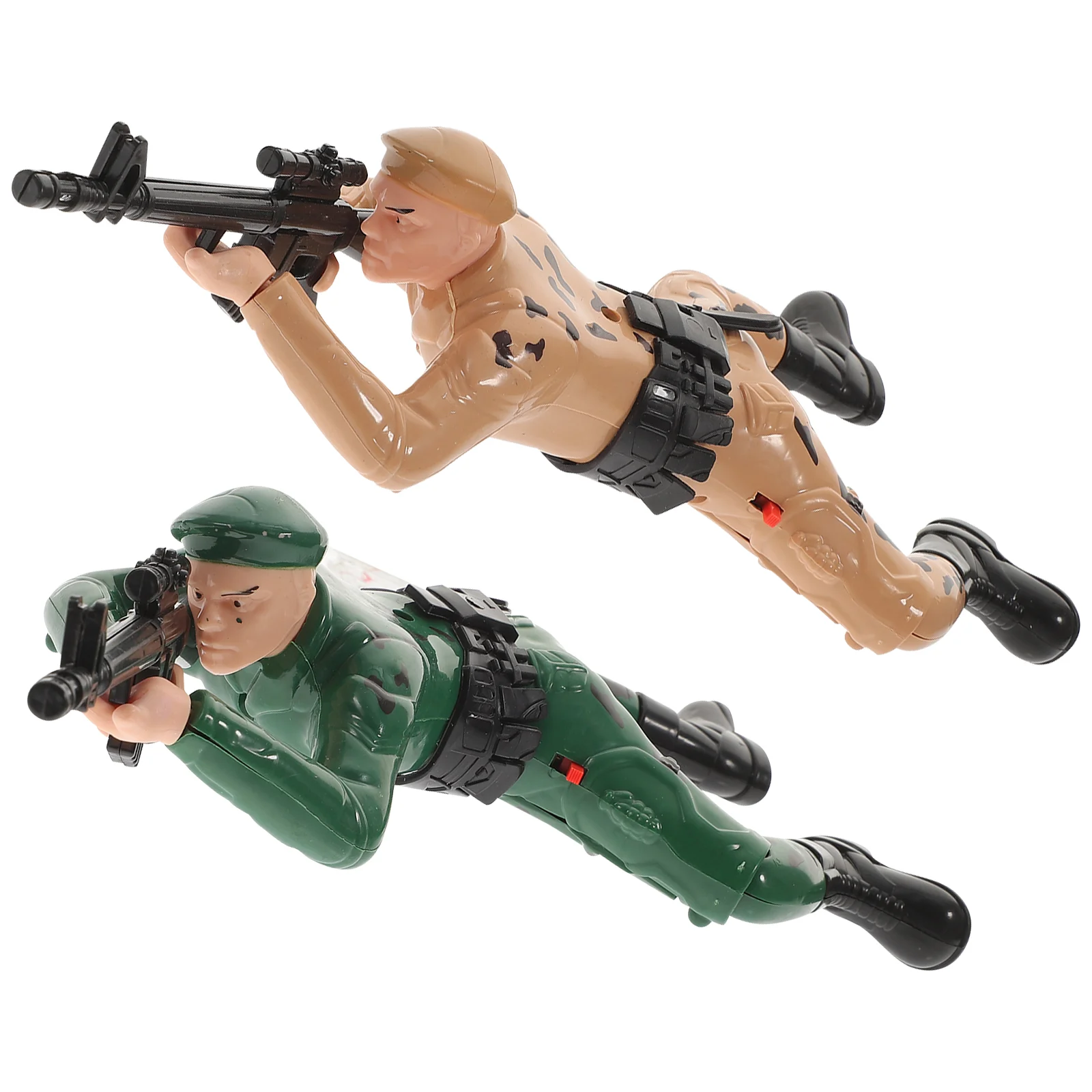 

2 Pcs Soldier Toy Crawling Toys Electric Number Children Soldiers Toddler Plastic Kids Educational Playthings Man