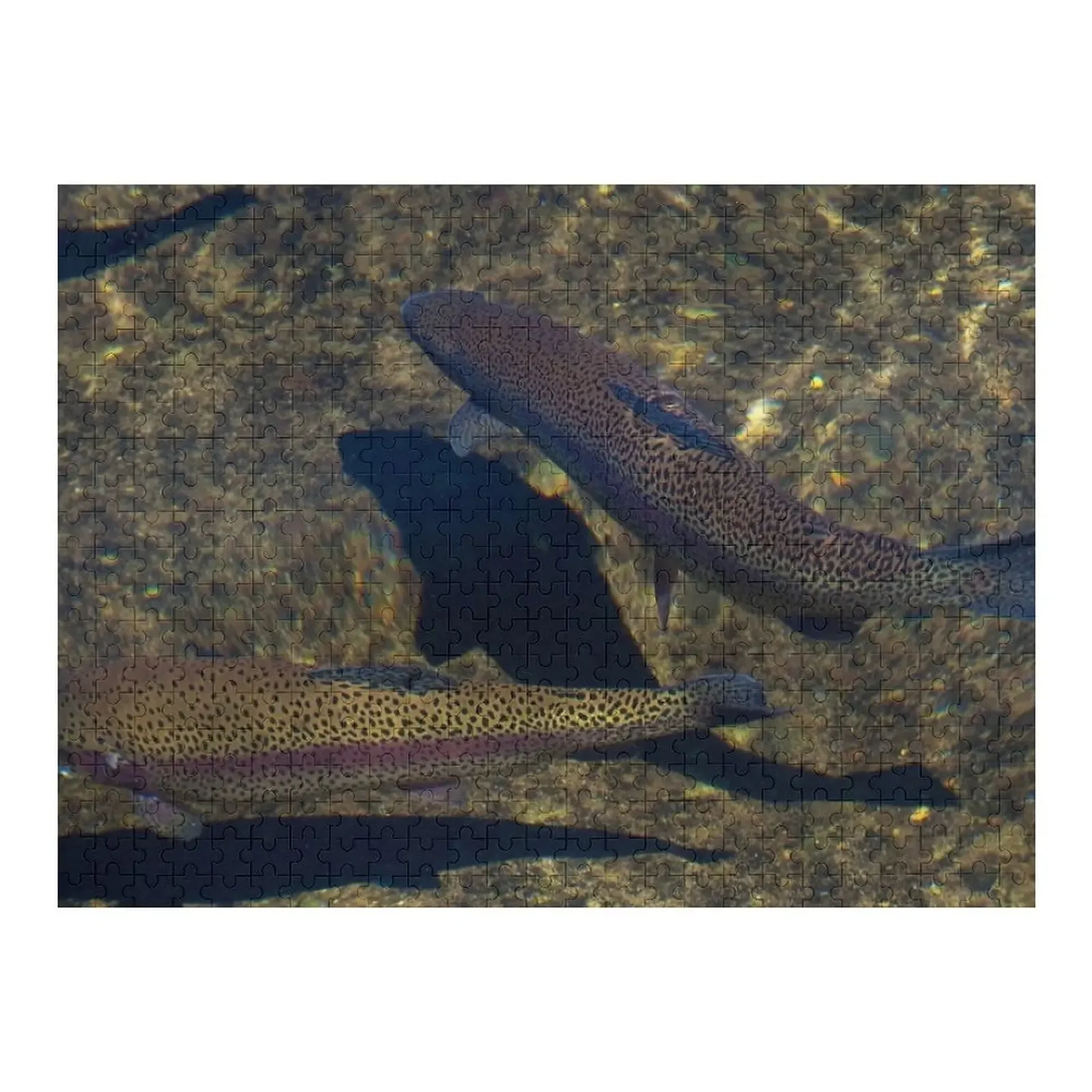 Rainbow Trout In River Jigsaw Puzzle Wood Photo Personalized Works Of Art Puzzle