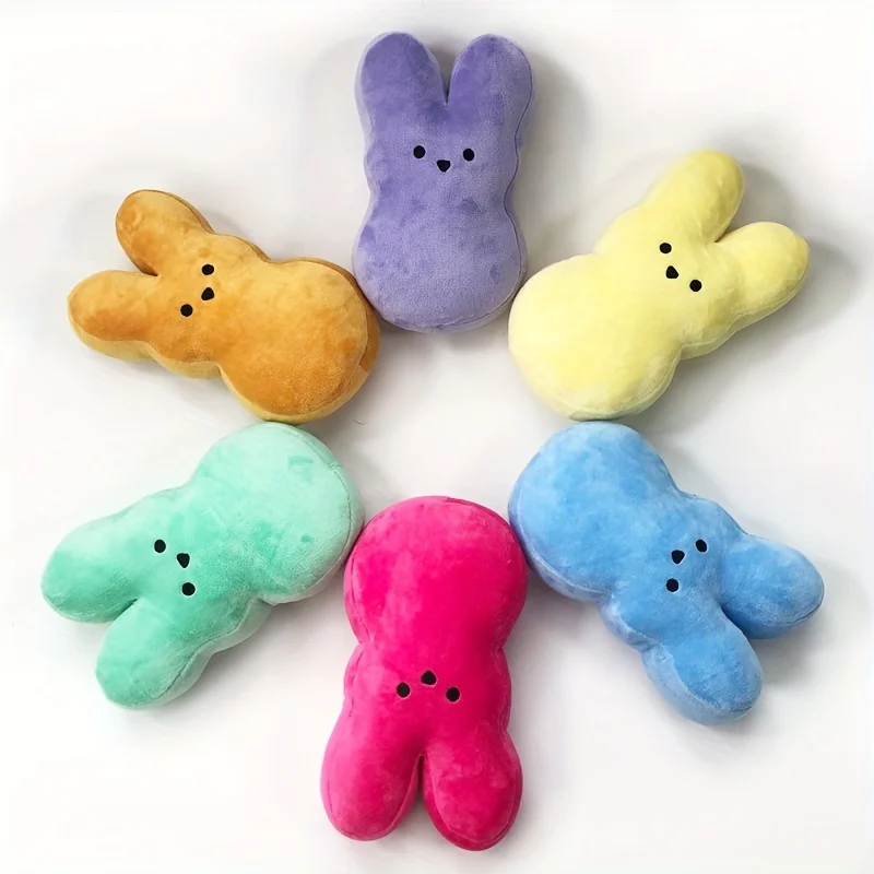 3pcs 3 colors/lot mini Easter Bunny Plush Toy Hand Figure Ornament Doll Doll Birthday Gift Short Plush PP Cotton easter gift 2